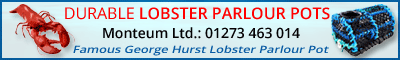 Lobster pots, creels, crab and lobster pots, fishing gear , commercial fishing gear , famous George Hurst Lobster parlour pot,